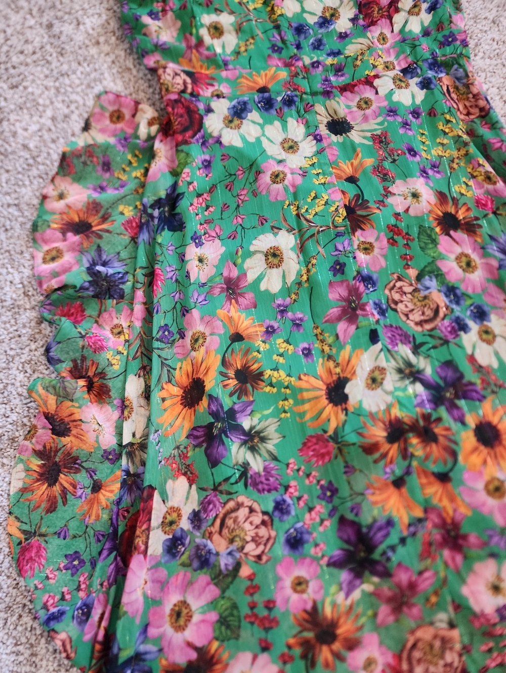 🌸Stunning Betsy & Adam Floral Halter Gown - Size 8 SUMMER DRESS HALTER STYLE ✨️ - Picture 15 of 16